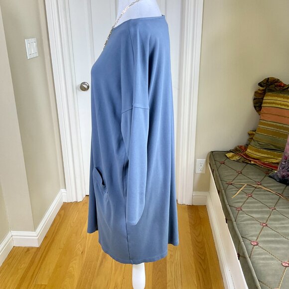 Hatch Dress Maternity Jersey Knit Pockets Blue (3/L) - Picture 3 of 9